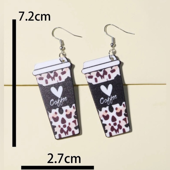 Coffee Cup Drop Earrings - Picture 2 of 3